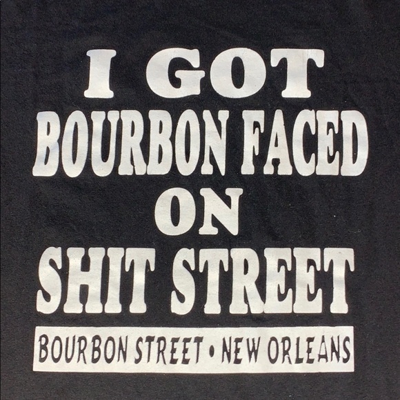NOLA Bourbon faced Street New Orleans Shortsleeved t-shirt graphic tee black - Picture 2 of 4
